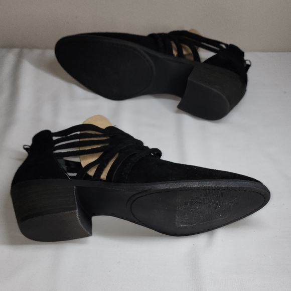 Caslon Black Suede Cutout Ankle Booties - Picture 8 of 9